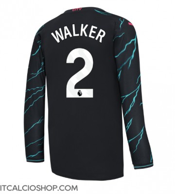 Manchester City Kyle Walker #2 Terza Maglia 2023-24 Manica Lunga